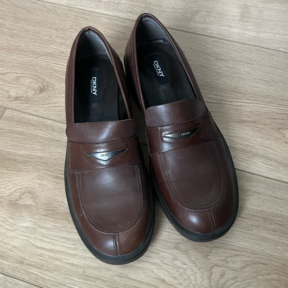 DKNY Brown Leather Loafers